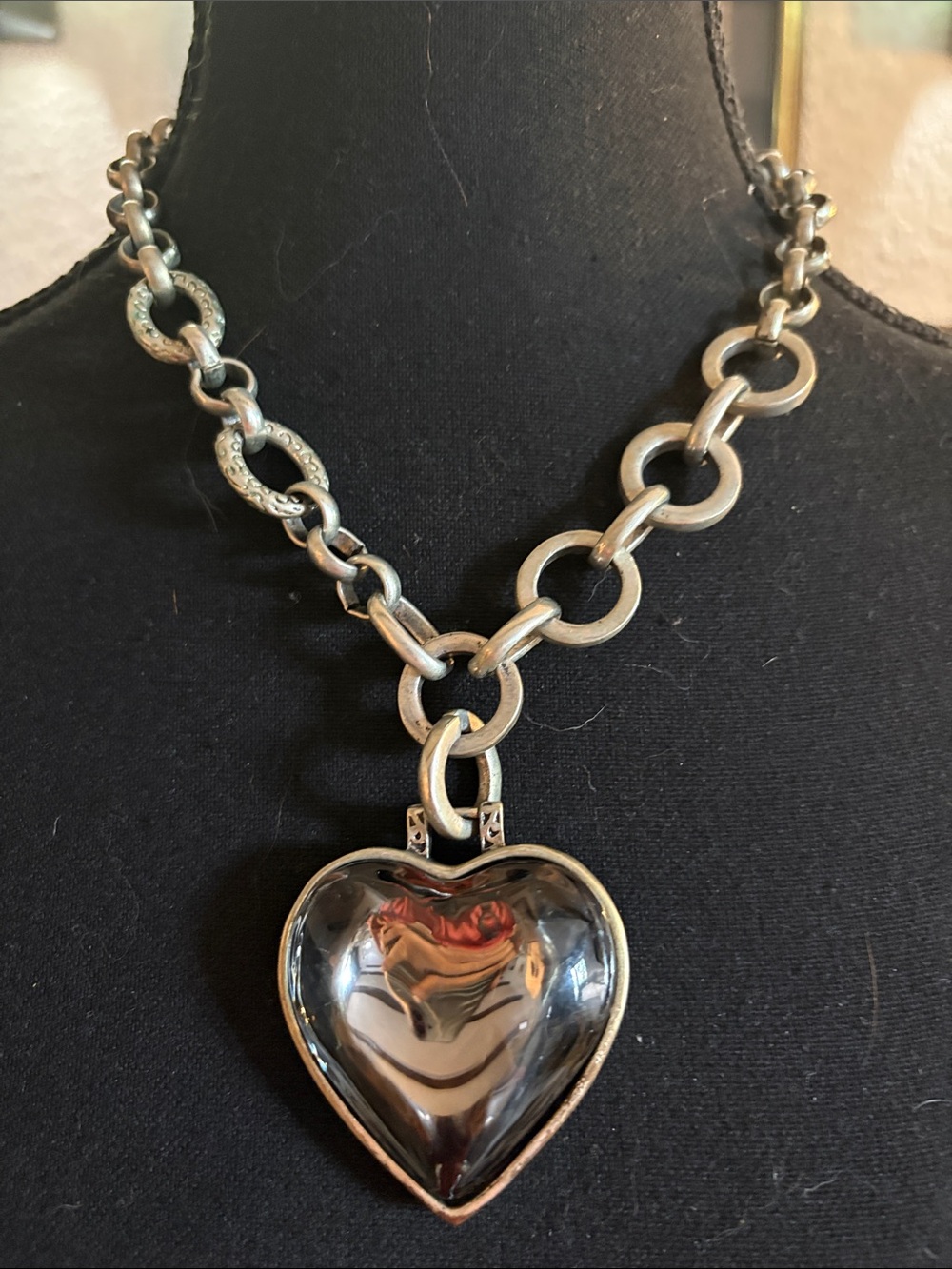 Polished Silver Heart Locket Necklace - Classic Silver-Tone Statement